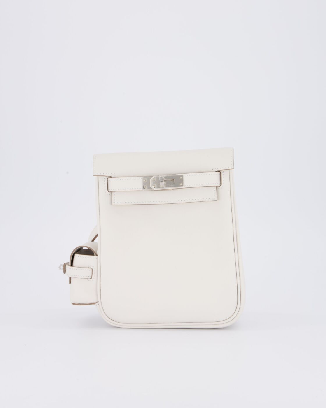 *RARE* Hermes Kelly Jump Backpack Bag in Gris Pale Swift Pelle con Palladium Hardware