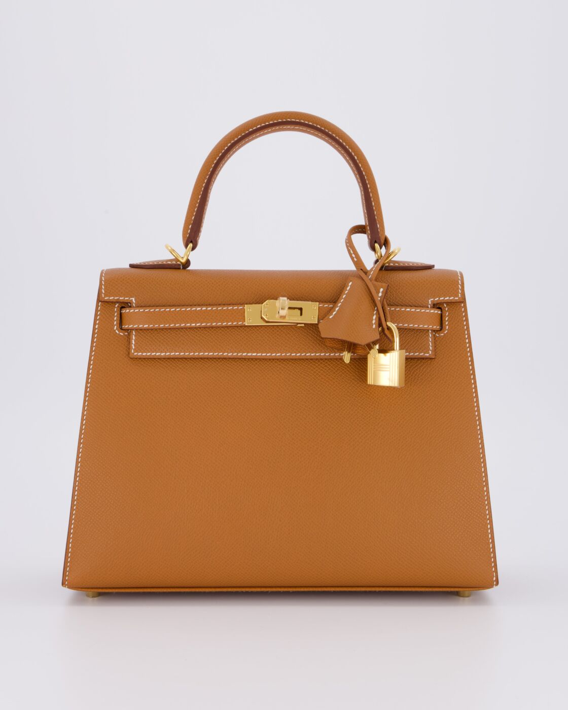 Hermes Kelly 25 Sellier Bag in Gold Epsom Leather with Gold Hardware