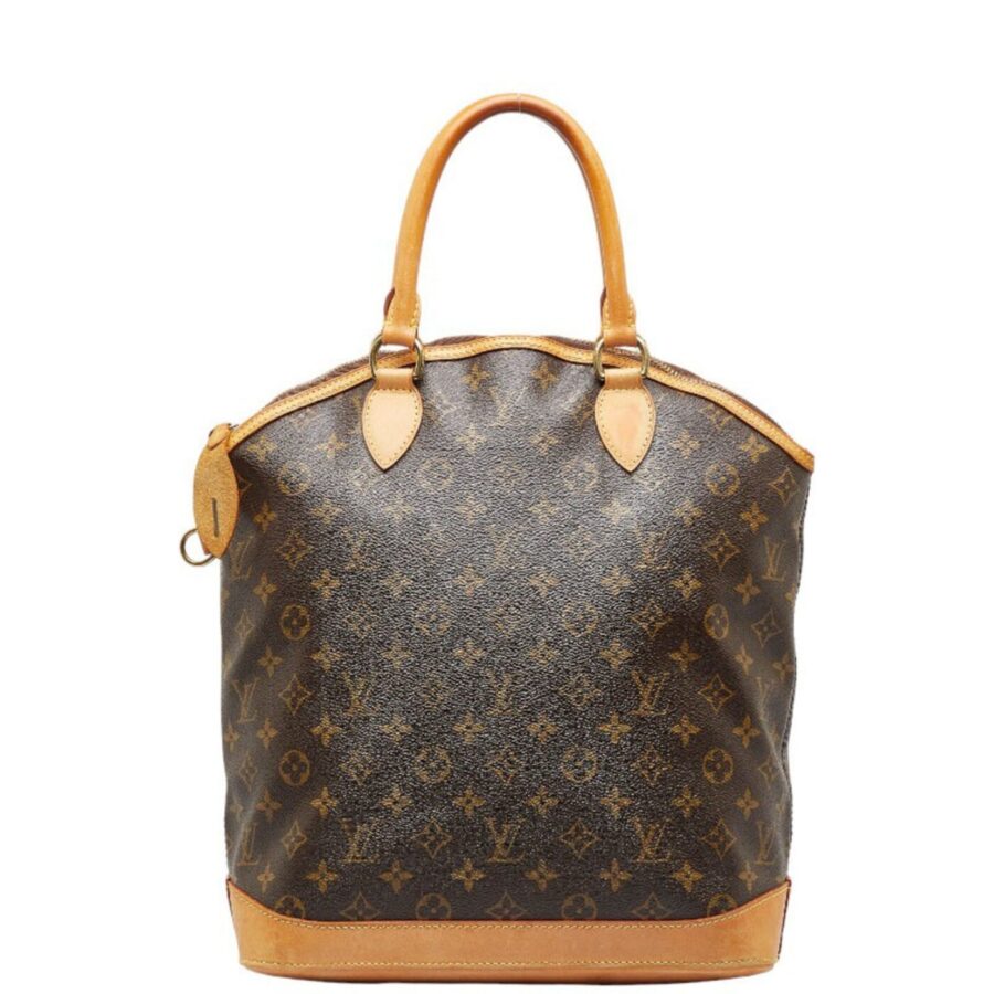 LOUIS VUITTON Monogram Lockit Vertical Handbag Brown PVC Leather Ladies | Studio Nafay