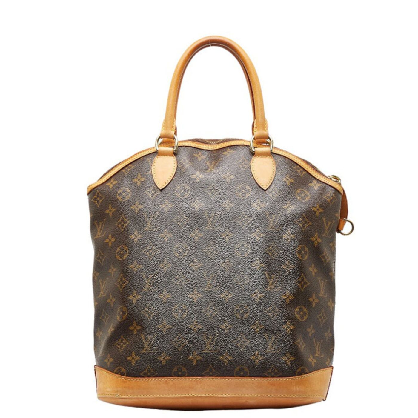 LOUIS VUITTON Monogram Lockit Vertical Handbag Brown PVC Leather Ladies