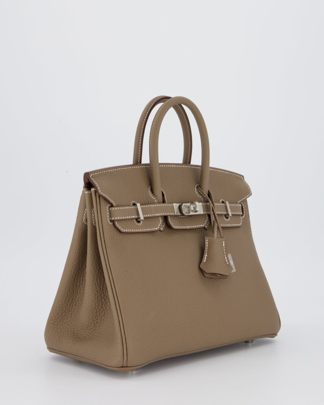 Hermes Birkin 25 Retourne Bag In Etoupe Togo Leather With Palladium…