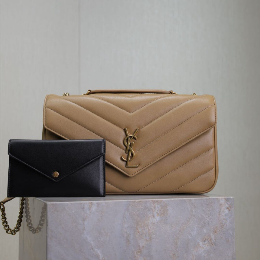 LOULOU MEDIUM 29 IN MILK TEA SHEEPSKIN GOLD HARDWARE | Studio Nafay