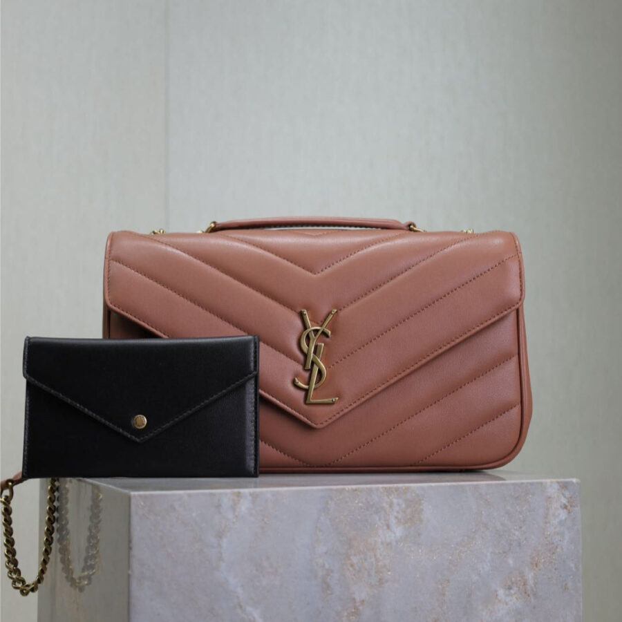 LOULOU MEDIUM 29 IN SALMON PINK SHEEPSKIN GOLD HARDWARE | Studio Nafay
