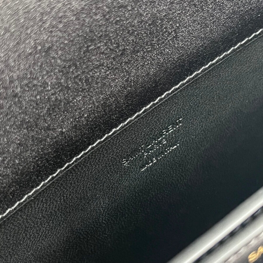 VOLTAIRE 24 IN BLACK CALFSKIN GOLD LOGO | Studio Nafay