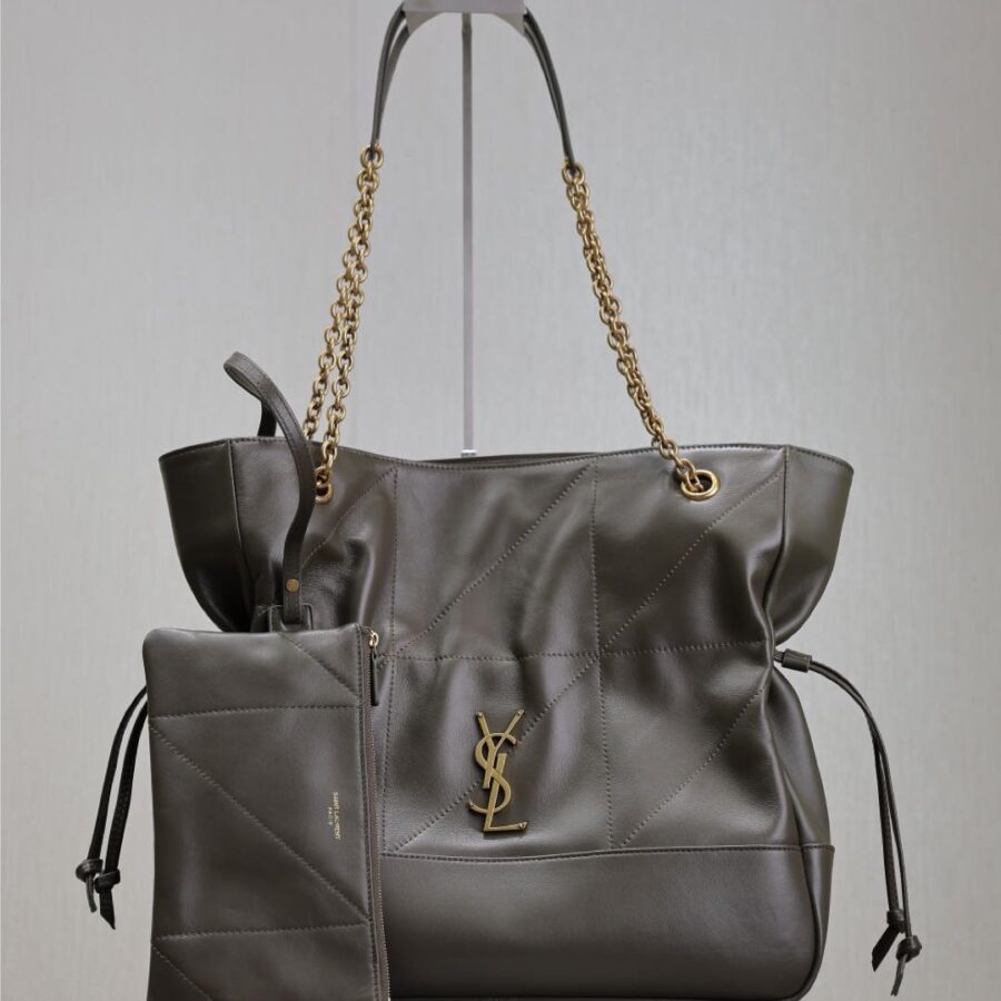 JAMIE LARGE POCHON 34 IN UNIFORM GREEN LAMBSKIN COPPER HARDWARE | Studio Nafay