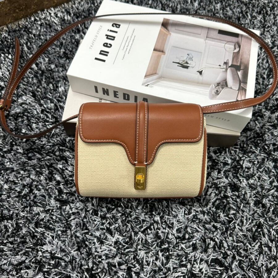 CLASSIC MINI 18 WHITE BROWN CALFSKIN | Studio Nafay