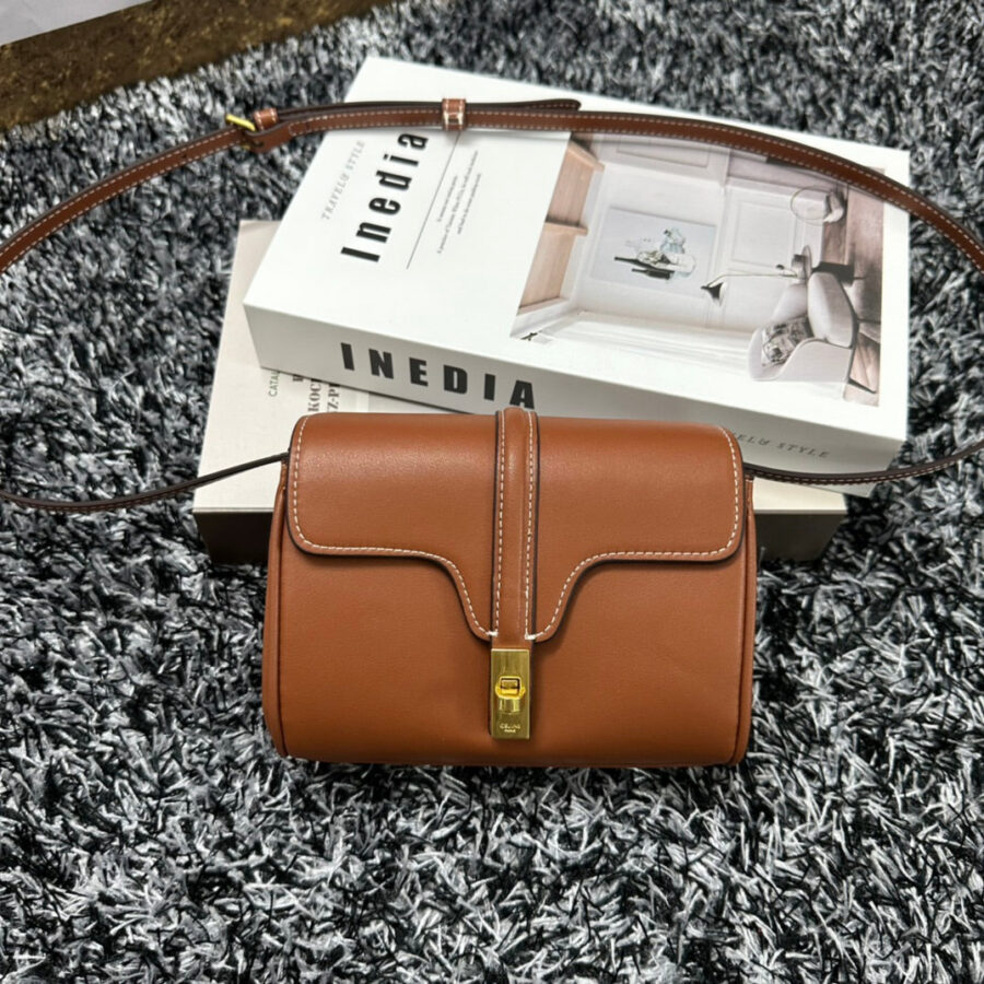 CLASSIC MINI 18 CINNAMON BROWN CALFSKIN | Studio Nafay