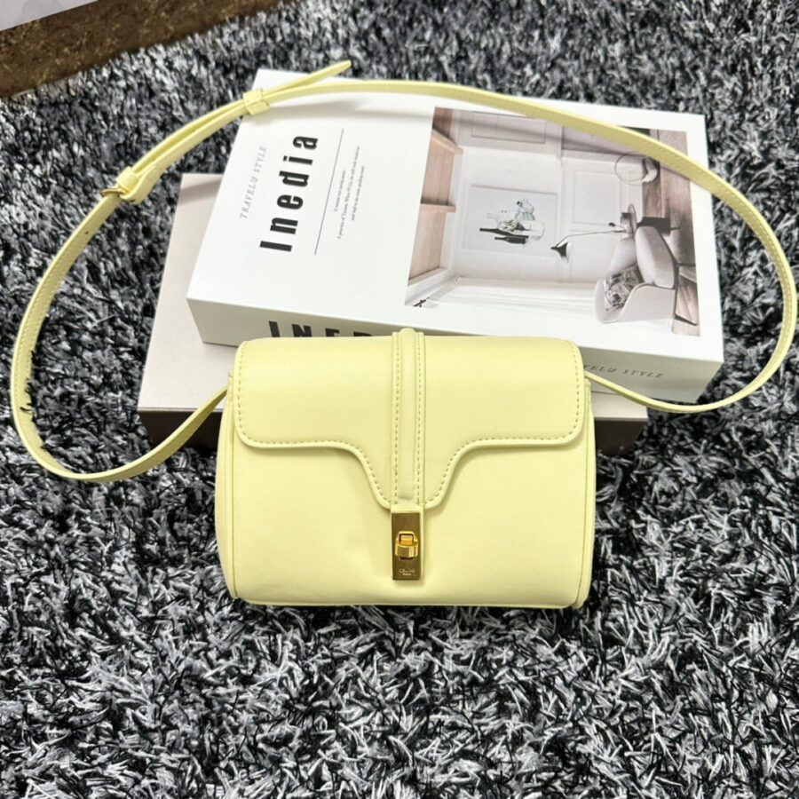 CLASSIC MINI 18 YELLOW PASTEL CALFSKIN | Studio Nafay