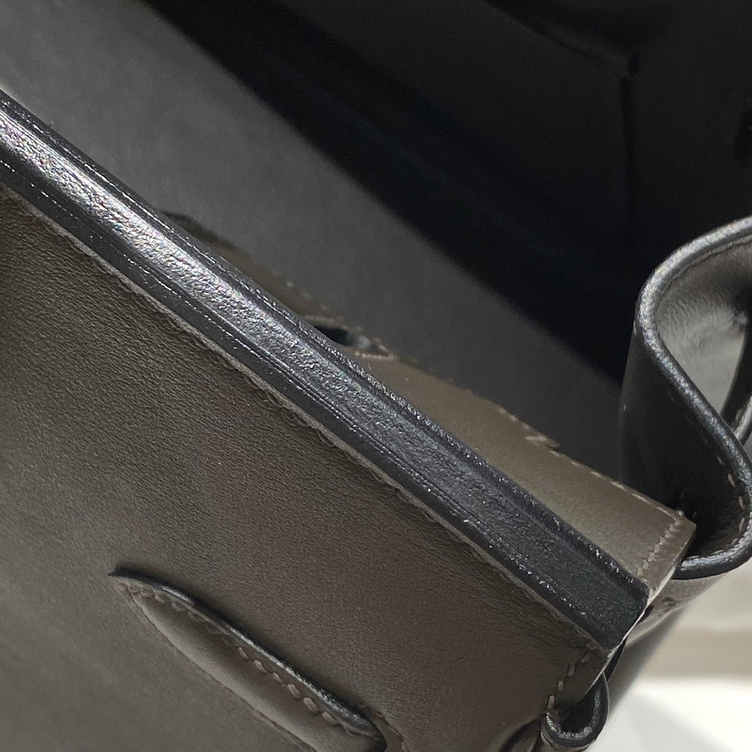 HM Shoulder Birkin 29cm Cuir Swift Ébène Quincaillerie argent