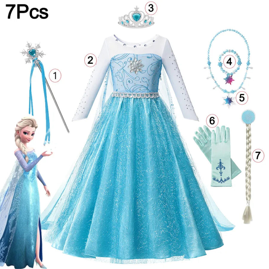 Disney Frozen Costume Princess Dress For Girls Carnival Party Dress | Studio Nafay