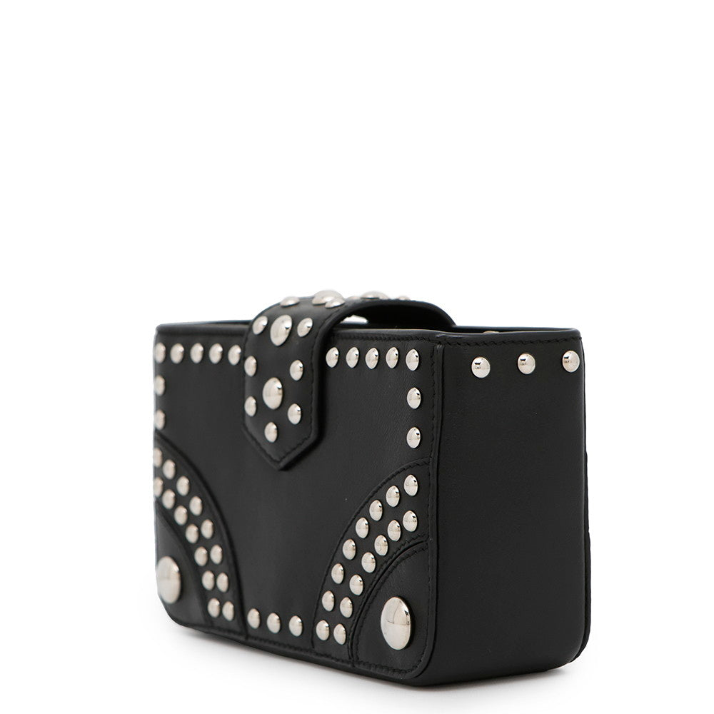 Prada Studded Pouch Black1n1843 Leather
