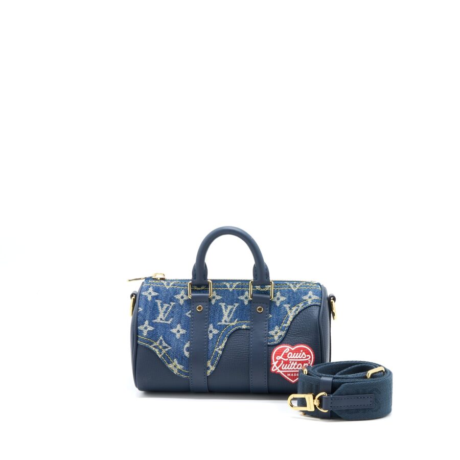 Louis Vuitton Keepall XS Monogram Denim/Leather Blue GHW | Studio Nafay
