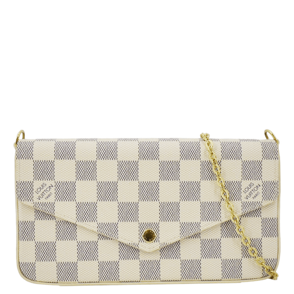 LOUIS VUITTON Felicie Pochette Damier Azur Crossbody Bag White | Studio Nafay