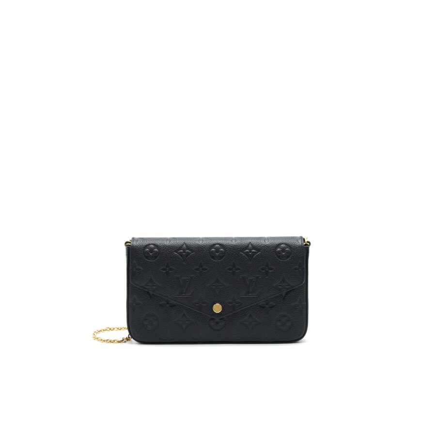 LOUIS VUITTON Felicie Pochette Monogram Empreinte Leather Black | Studio Nafay