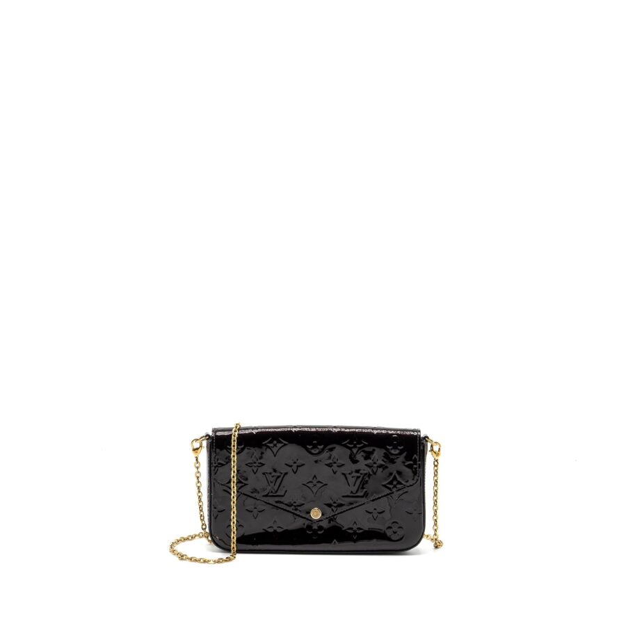 Louis Vuitton Felicie Pochette Monogram Patent Amatante GHW | Studio Nafay