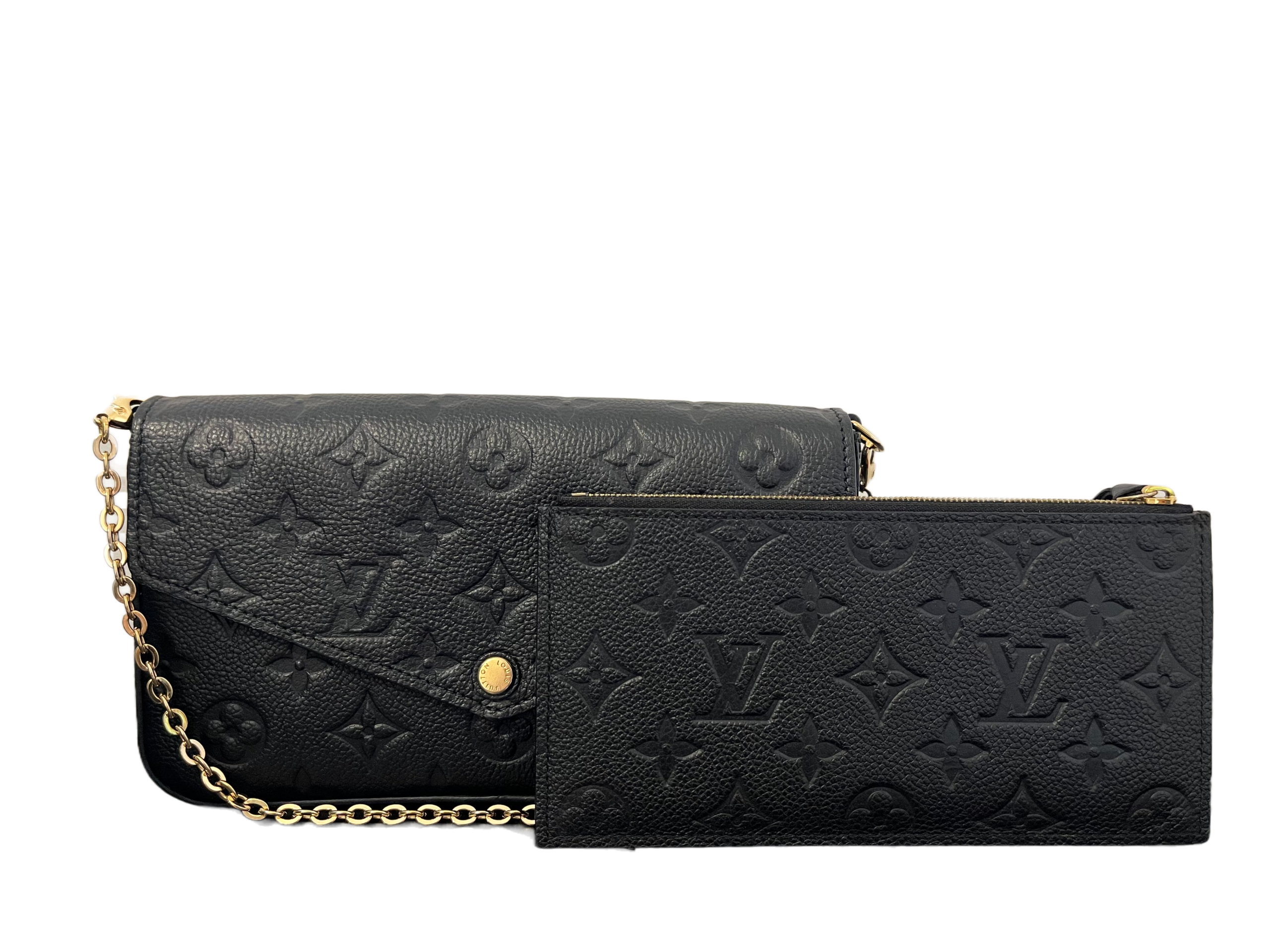 Louis Vuitton Felicie Pochette, Black Empreinte Leather