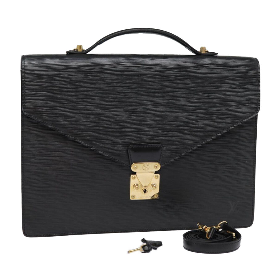 LOUIS VUITTON Epi Porte Documents Bandouliere Black LV Auth 87940 | Studio Nafay