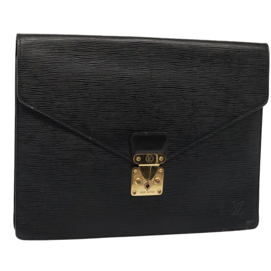 LOUIS VUITTON Epi Porte Documents Senateur Briefcase Black LV Auth 86742 | Studio Nafay