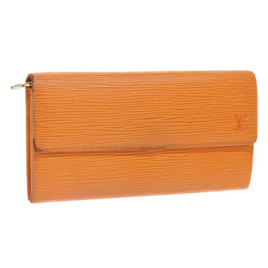 LOUIS VUITTON Epi Porte Monnaie Credit Wallet Orange Mandarin Auth 52890 | Studio Nafay