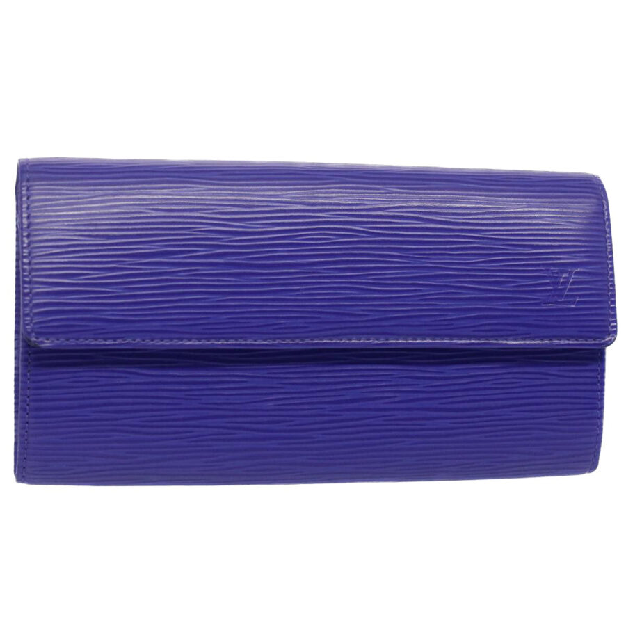 LOUIS VUITTON Epi Portefeiulle Sarah Long Wallet Purple Fig LV Auth 52544 | Studio Nafay