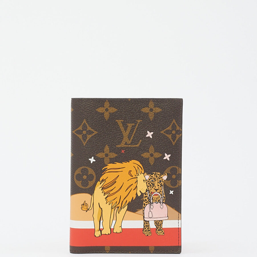 Louis Vuitton Monogram Canvas Lion & Cheetah Christmas Passport Cover | Studio Nafay