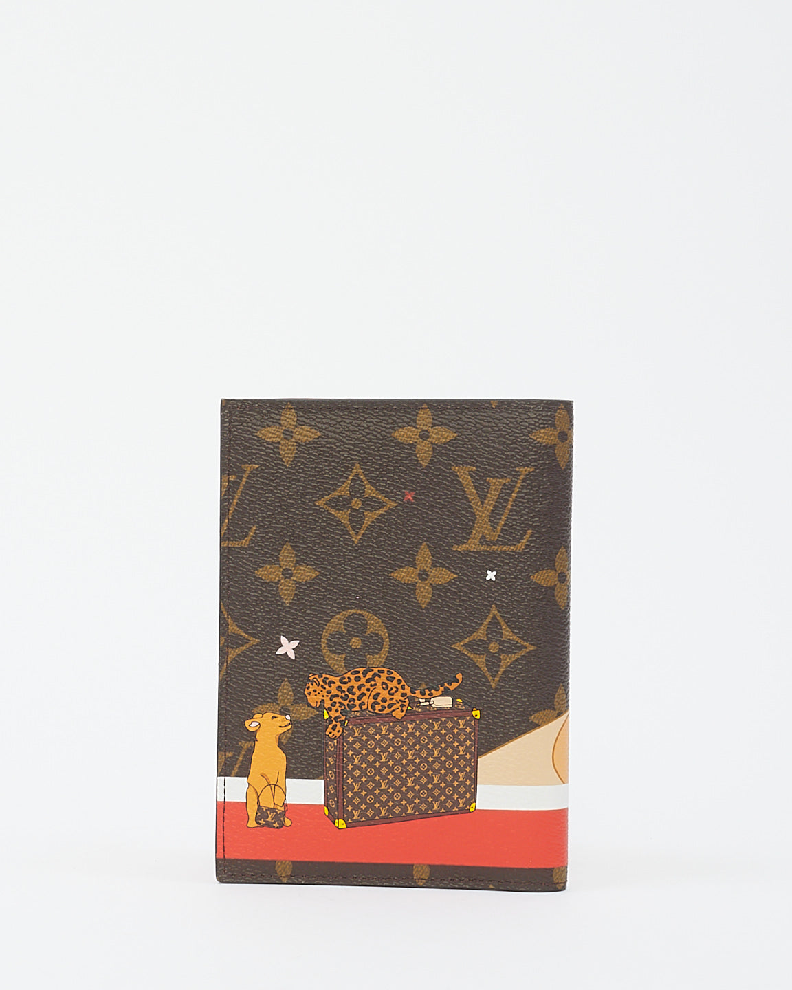 Louis Vuitton Monogram Canvas Lion & Cheetah Christmas Passport Cover