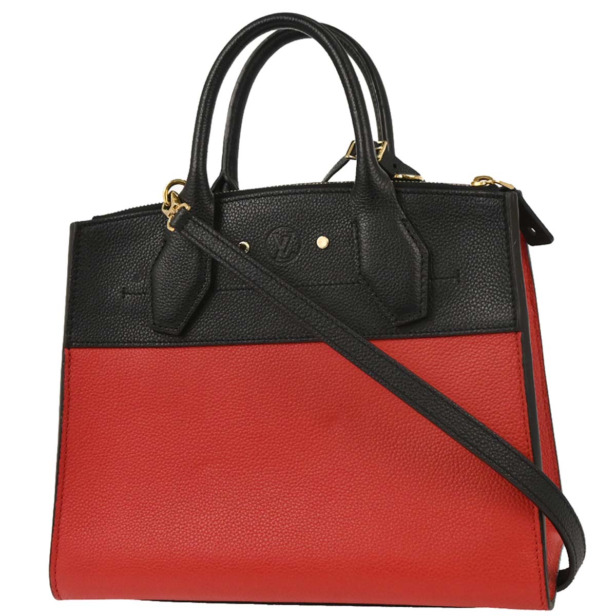 Louis Vuitton Red Black City Steamer PM 2way Shoulder Handbag