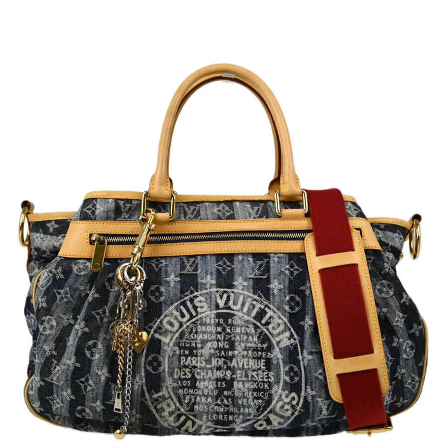 Louis Vuitton Blue Monogram Denim Cabas Raye GM 2way Tote | Studio Nafay