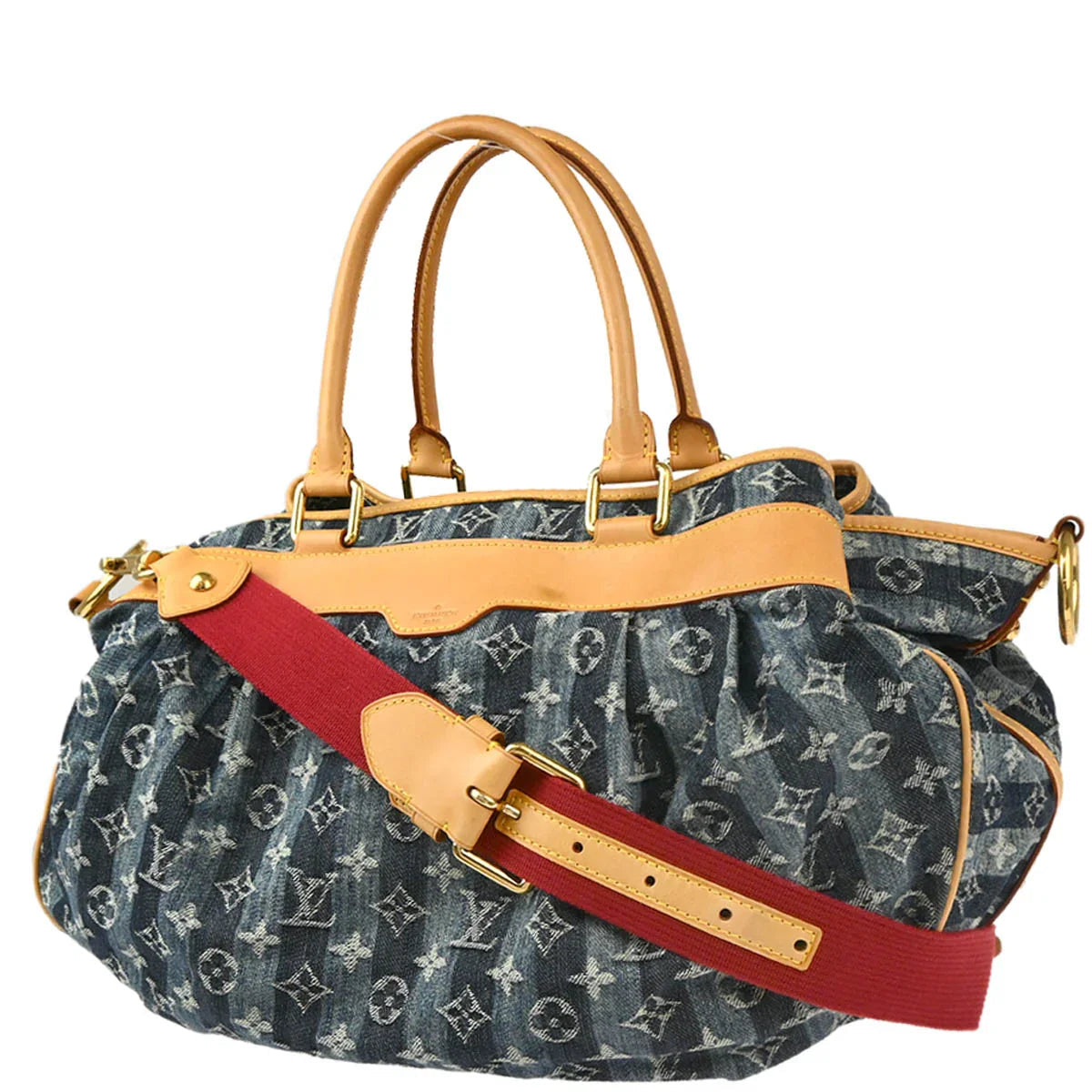 Louis Vuitton Blue Monogram Denim Cabas Raye GM 2way Shoulder Handbag