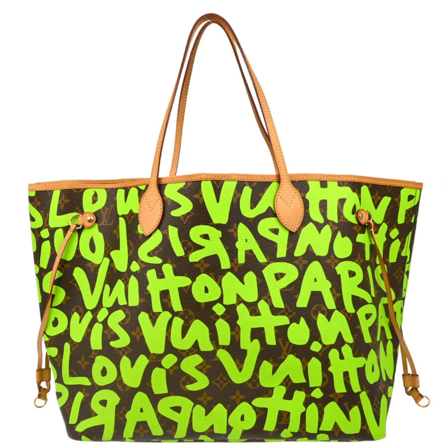 Louis Vuitton Green Monogram Graffiti Neverfull GM Tote | Studio Nafay