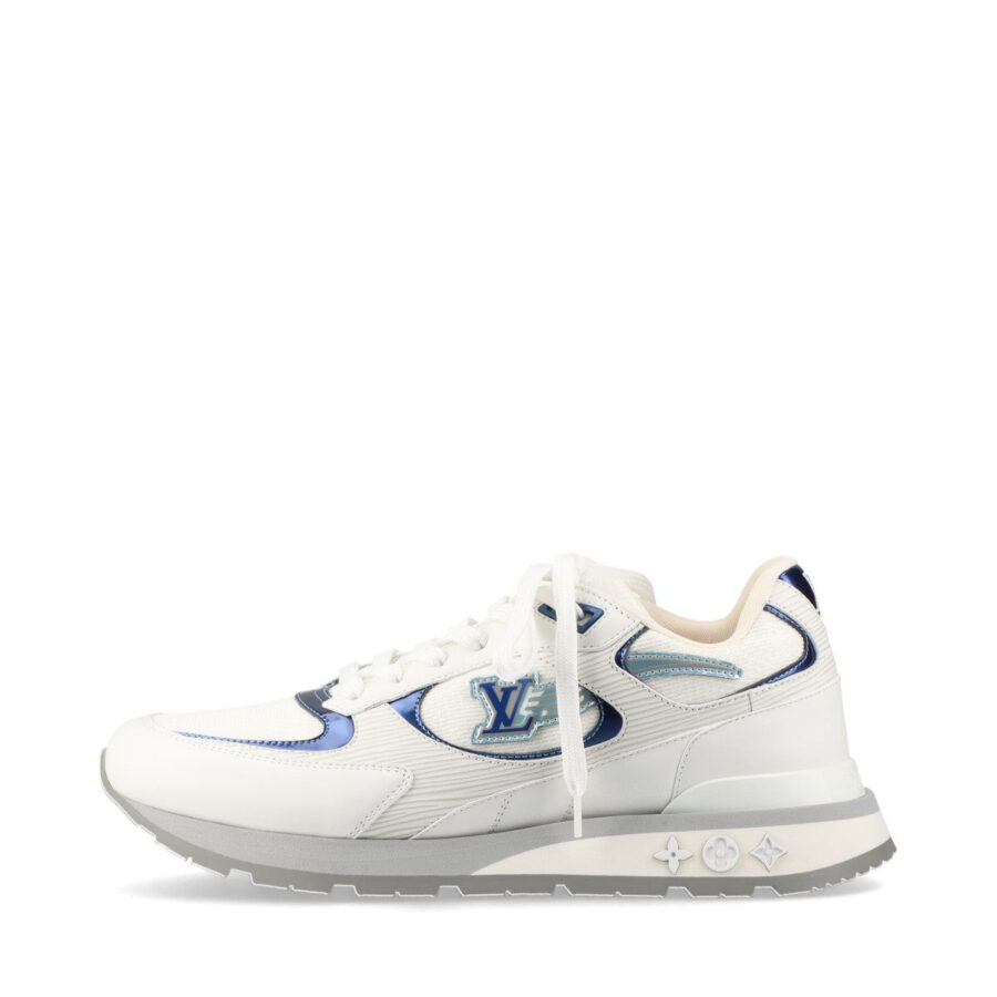 Louis Vuitton Lanewline 22 Years Mesh Leather Trainers 6 Mens White × Blue LV Logo Bag | Studio Nafay
