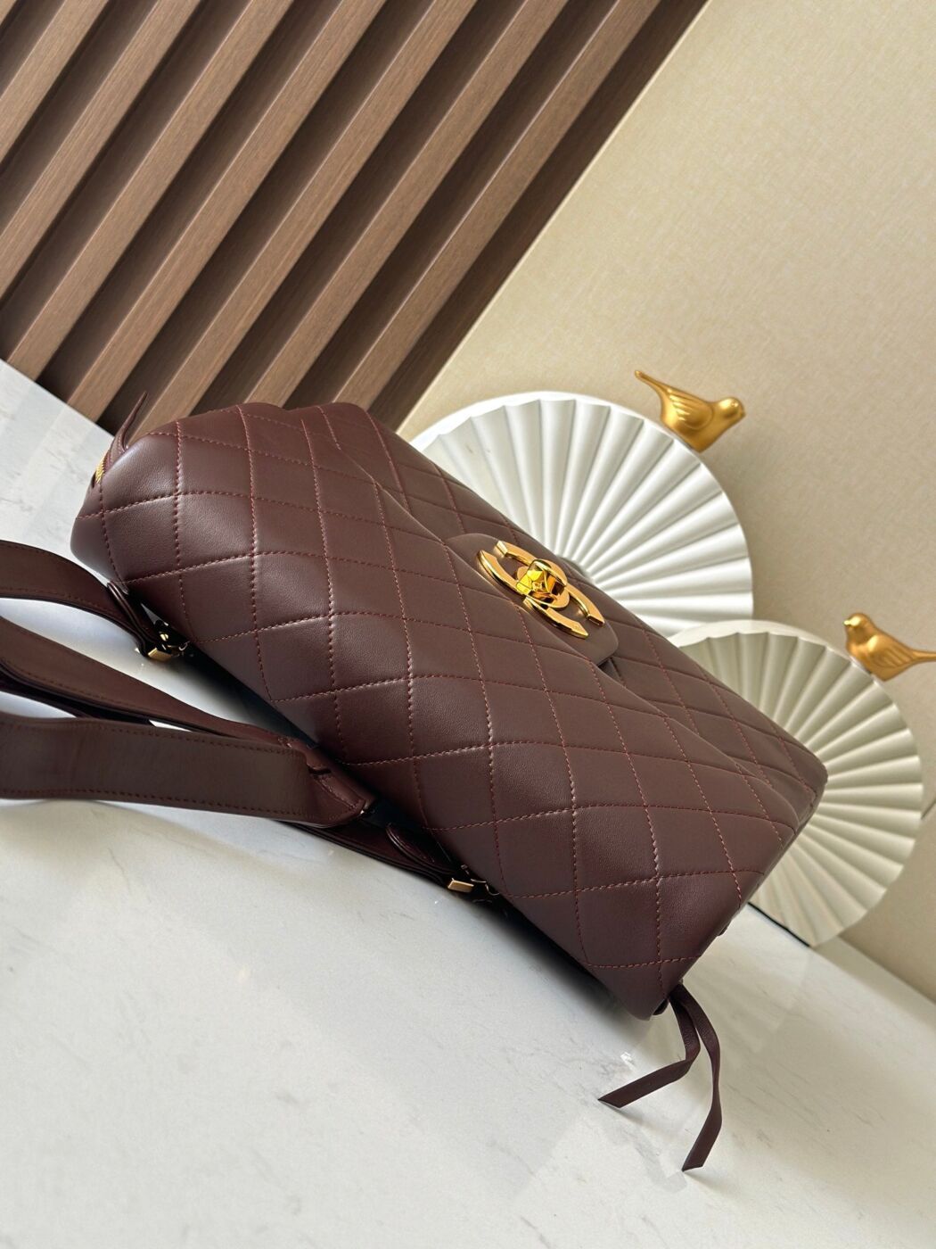CC Backpack 30cm Marrón Dorado Backpack Sheepskin 298104